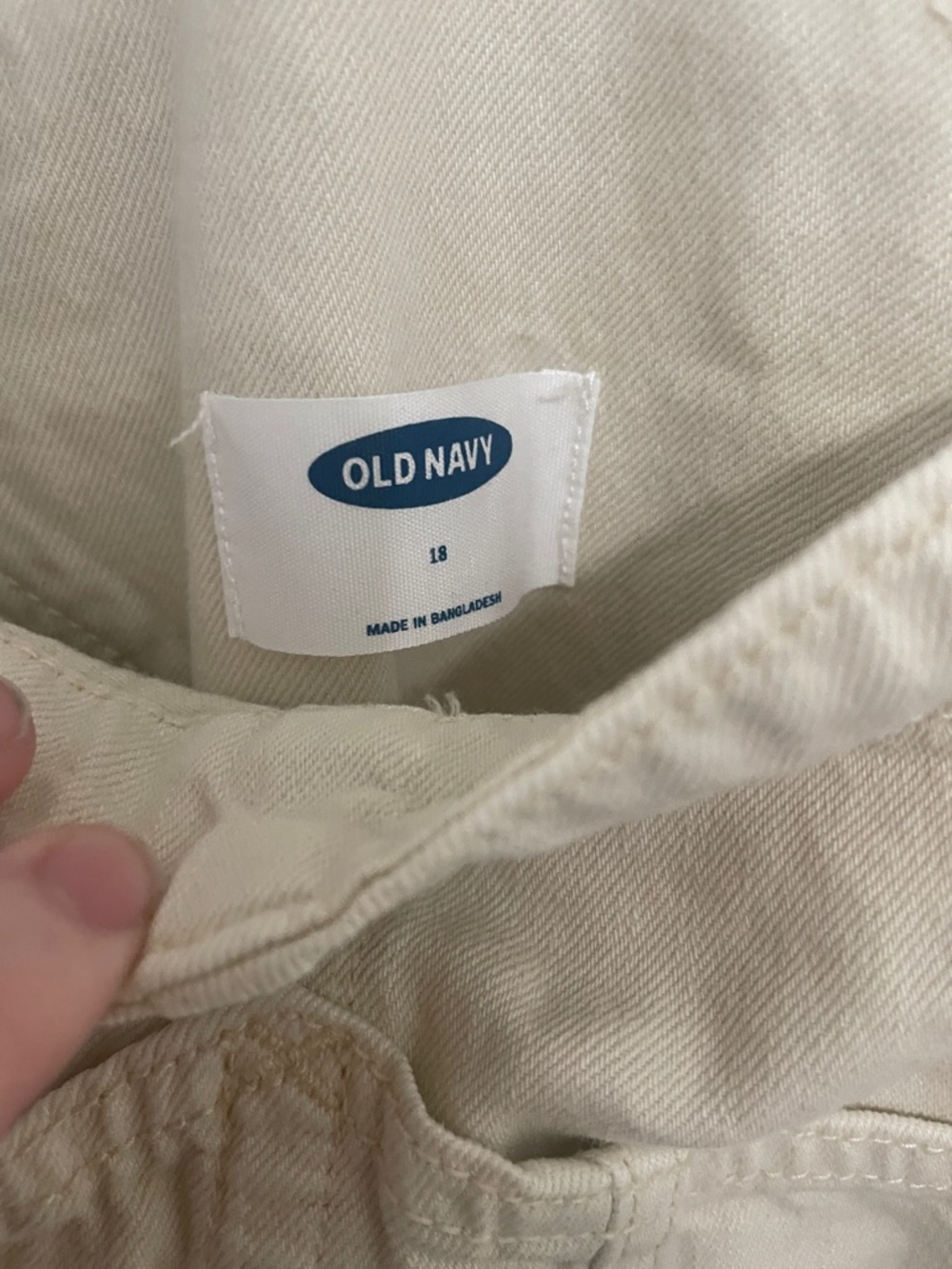 Old Navy Cream Cotton Baggy Overalls 18 NWT - Picture 2 of 9